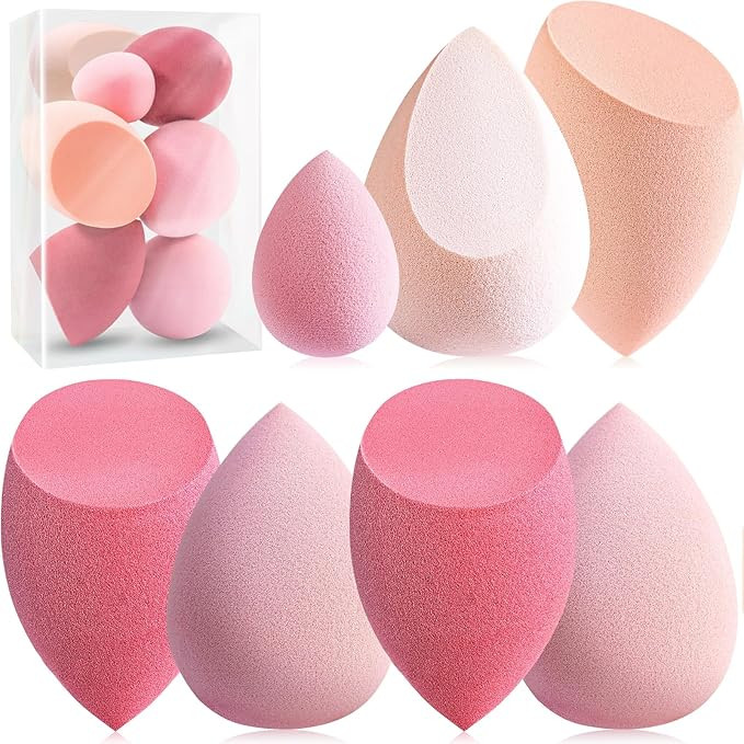 Makeup Sponge Set Foonbe Blender Sponges 7 Pcs for Liquid, Cream, and Powder, Latex Free, Multi c... | Amazon (US)