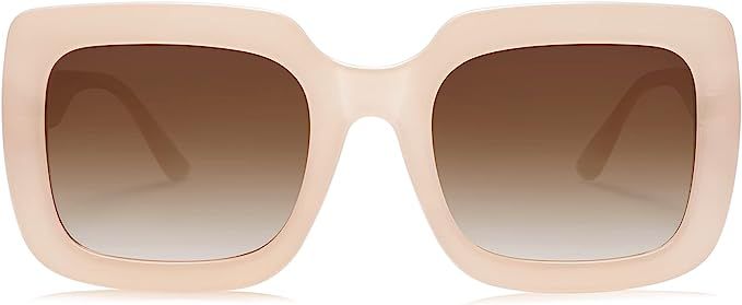SOJOS Retro Nude Square Polarized Sunglasses for Women Trendy 90s Rectangle Sun Glasses UV400 Sha... | Amazon (US)