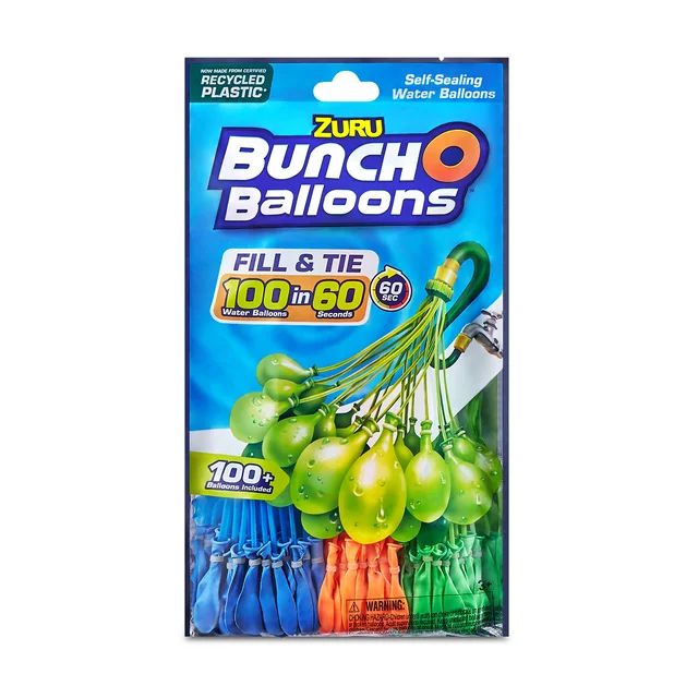 Bunch O Balloons Rapid-Filling Water Balloons 100 Count (3 Pack) | Walmart (US)