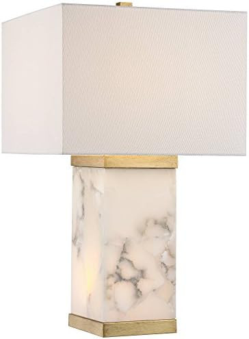 Mindy Modern Contemporary Style Table Lamp with Nightlight 24.75" High White Alabaster Gold Metal Re | Amazon (US)