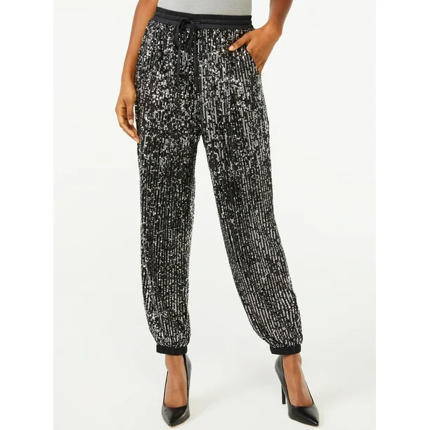 Scoop Women’s Sequin Joggers - Walmart.com | Walmart (US)