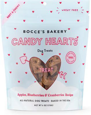 Bocce's Bakery Candy Hearts Apples, Blueberries, & Cranberries Recipe Soft & Chewy Dog Treats, 6-... | Chewy.com