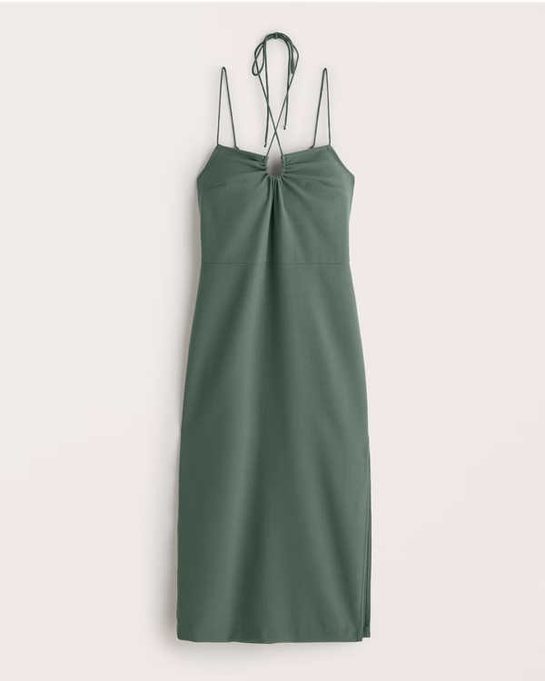 Strappy Halter Midi Dress | Abercrombie & Fitch (US)