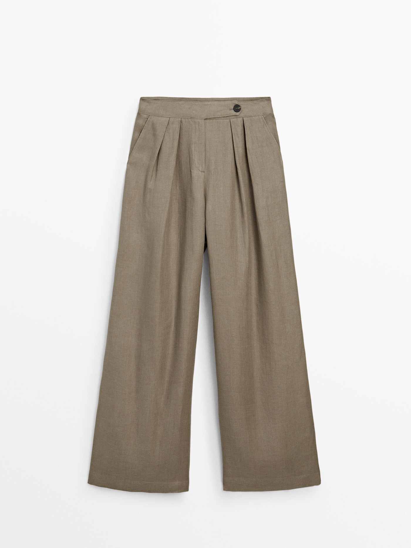 100% linen double darted trousers | Massimo Dutti UK