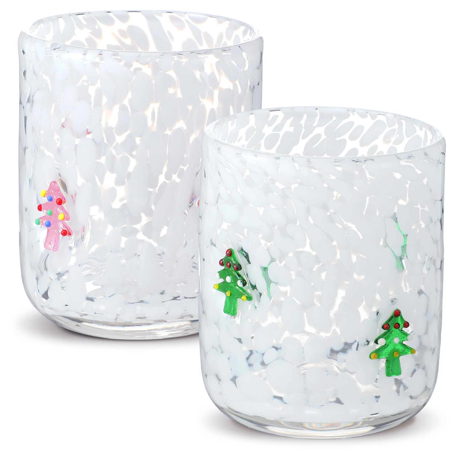Christmas Icon Juice Glasses, 14oz Christmas Tree Icon Stemless Wine Drinking Juice Glass Cup for... | Amazon (US)