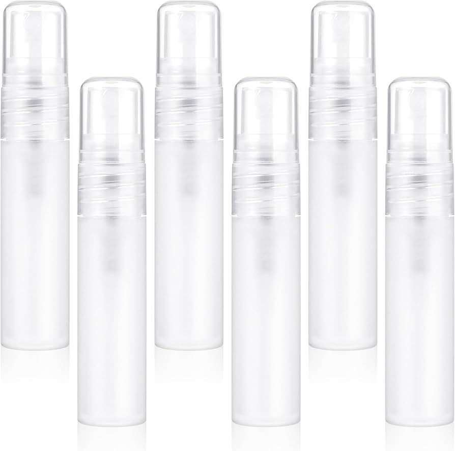 6 Pack Mini Portable Spray Bottle, 5ml Refillable Frosted Perfume Bottle Fine Mist Travel Empty B... | Amazon (US)