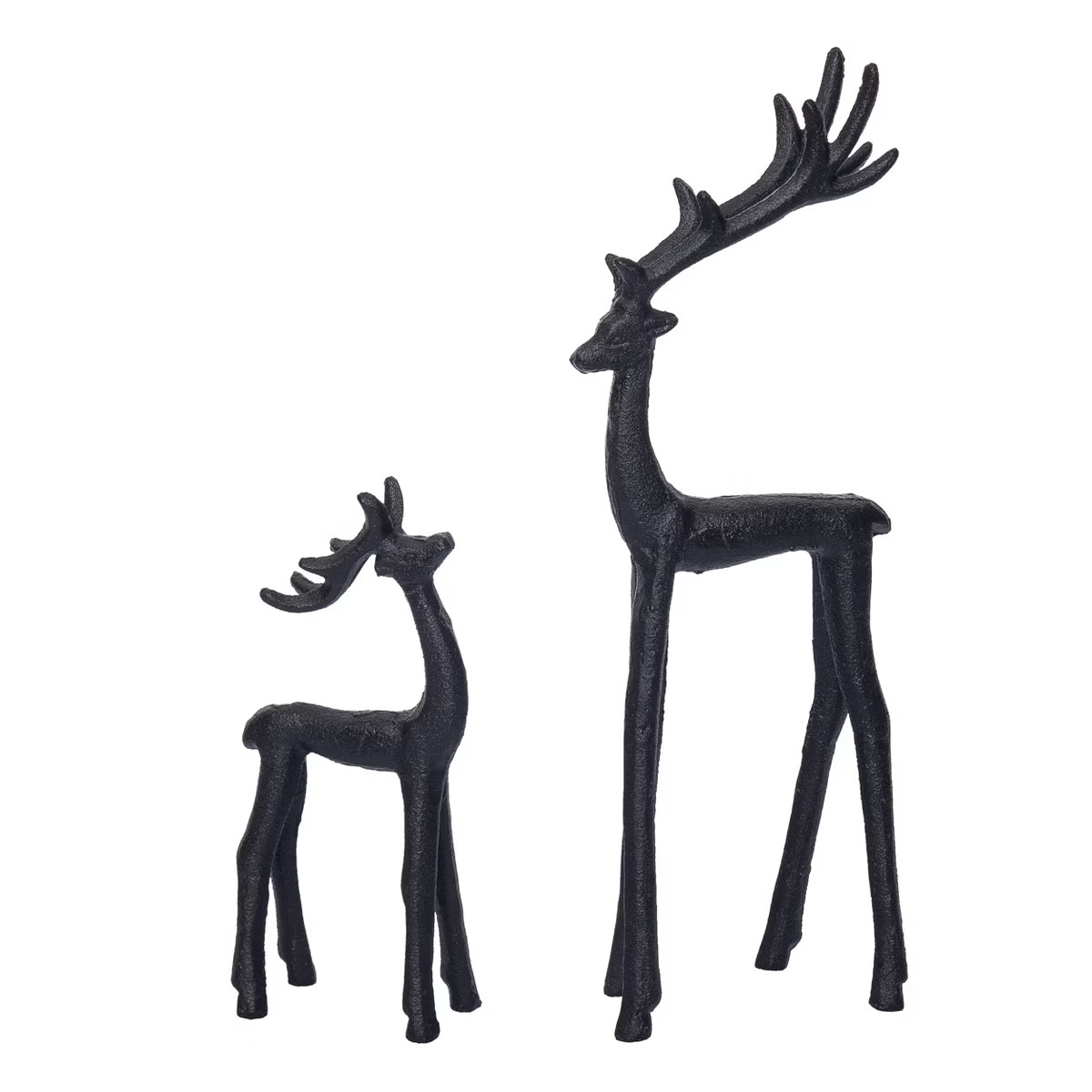 Transpac Set of 2 Iron Reindeer Figurines Black Metal Christmas Tabletop Decor for Holiday Celebr... | Target