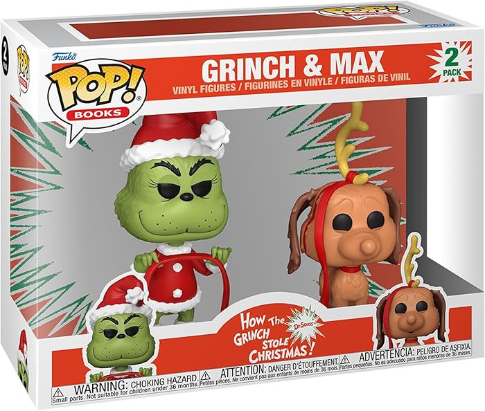 Funko POP Books: How The Grinch Stole Christmas - The Grinch with Max, 2-Pack - Collectable Vinyl... | Amazon (US)