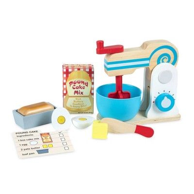Melissa & Doug Wooden Make-a-Cake Mixer Set (11pc) - Play Food and Kitchen Accessories | Target