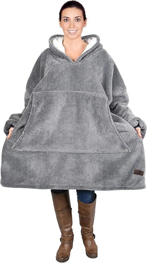 Catalonia Oversized Hoodie Blanket Sweatshirt,Super Soft Warm Comfortable Sherpa Giant Pullover w... | Amazon (US)