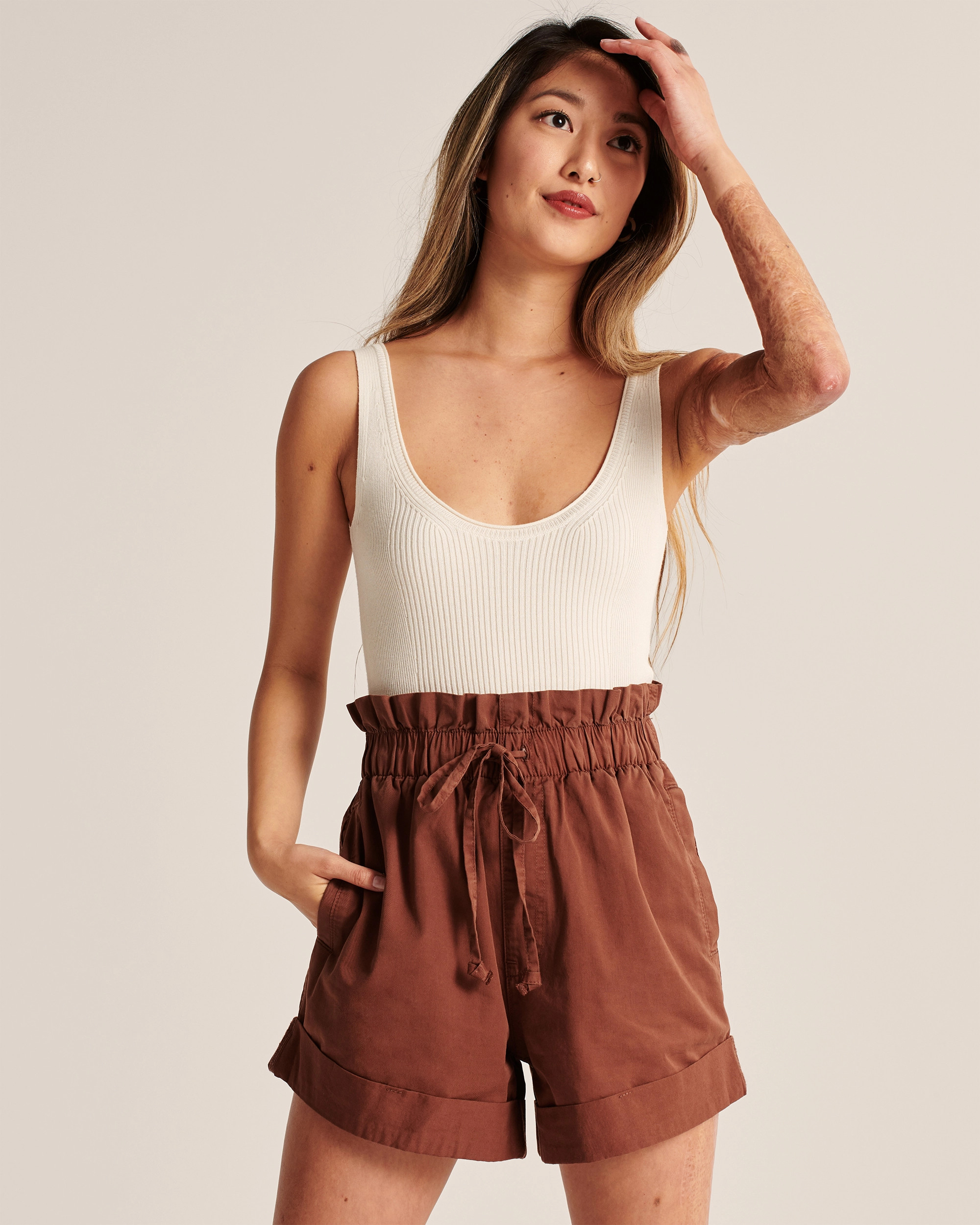 Twill Paperbag Shorts | Abercrombie & Fitch (US)