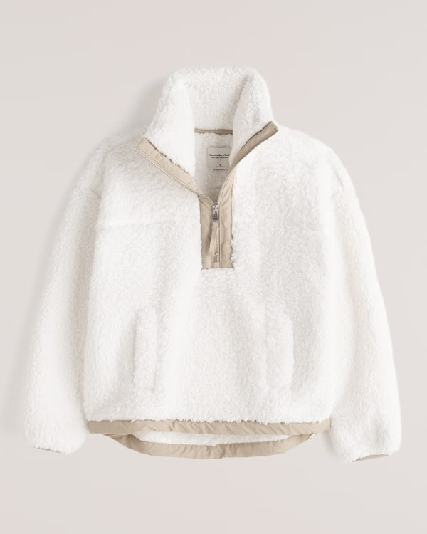 Cocoon Sherpa Half-Zip Sweatshirt | Abercrombie & Fitch (US)