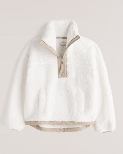 Cinched Cocoon Sherpa Half-Zip | Abercrombie & Fitch (US)