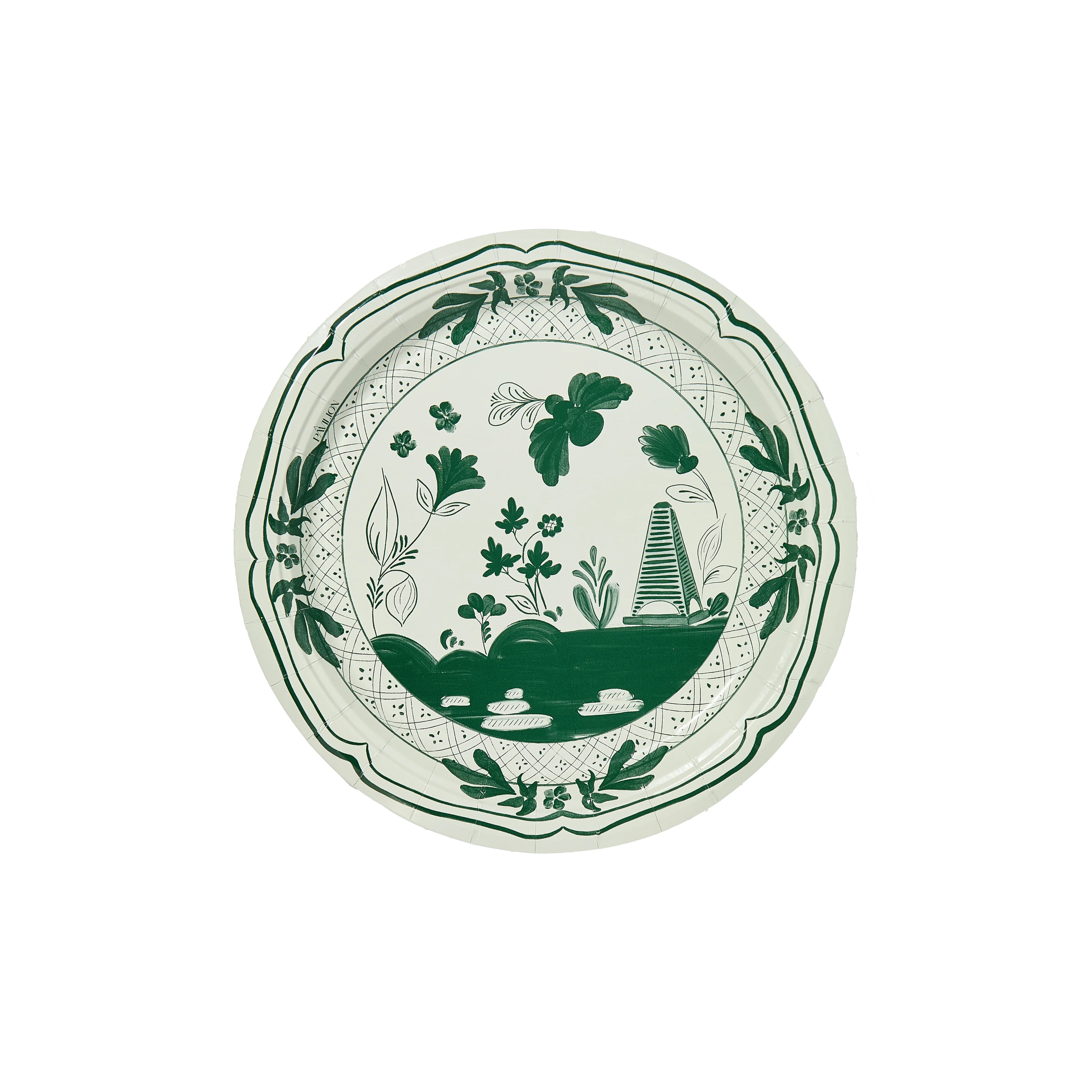 Sage and Forest Beachside Pavilion Dessert Paper Plates - 8 pack | Pavilion Paper