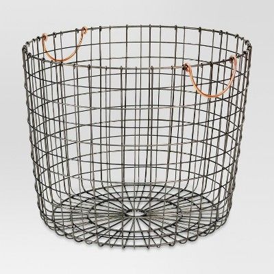 Extra Large Round Wire Decorative Storage Bin with Copper Handles - Threshold™ | Target