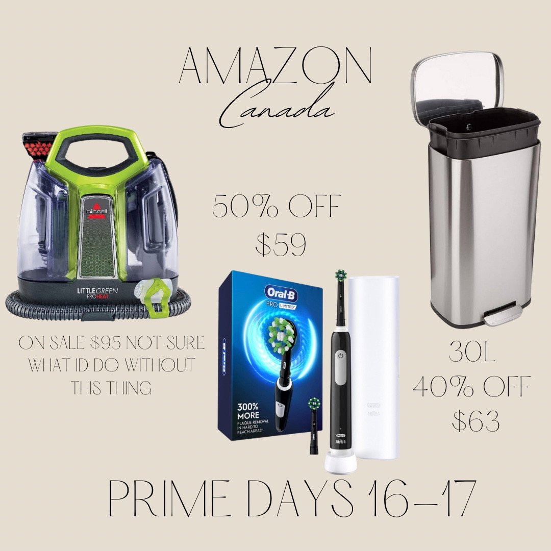 AMAZON CANADA 🇨🇦 PRIME DEALS JULY 16-17

I don’t know how my couch would stay stain free without this pet/carpet cleaner. It gets all the dirt and grime off my couch from my pets. 

Amazing deals on electric toothbrush and kitchen garbage cans

#LTKcanada #LTKhome