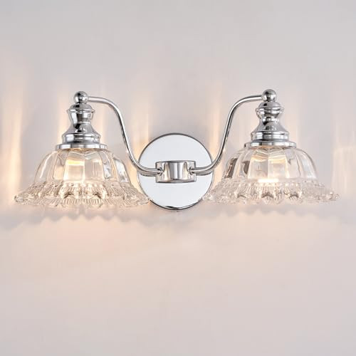 XIEDUN Chrome Vanity Light Chrome Bathroom Lights Vanity Lights for Bathroom Bathroom Light Fixtu... | Amazon (US)