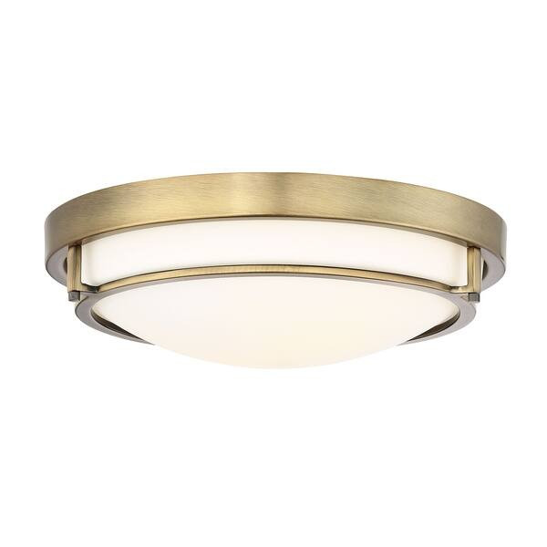 Porch & Den Weaver 2-light Flush Mount Ceiling Light - Brass - White | Bed Bath & Beyond