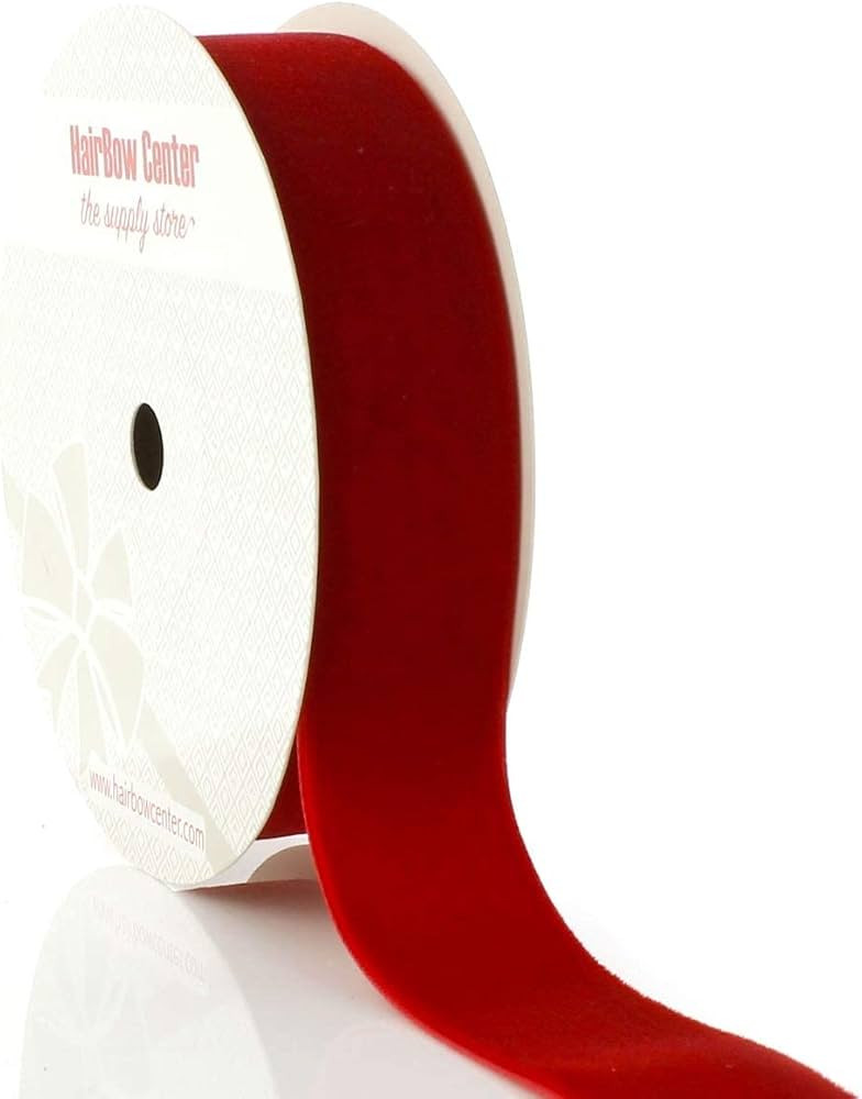 HBC 1" Velvet Ribbon 250 Red - 25 Yards | Amazon (US)