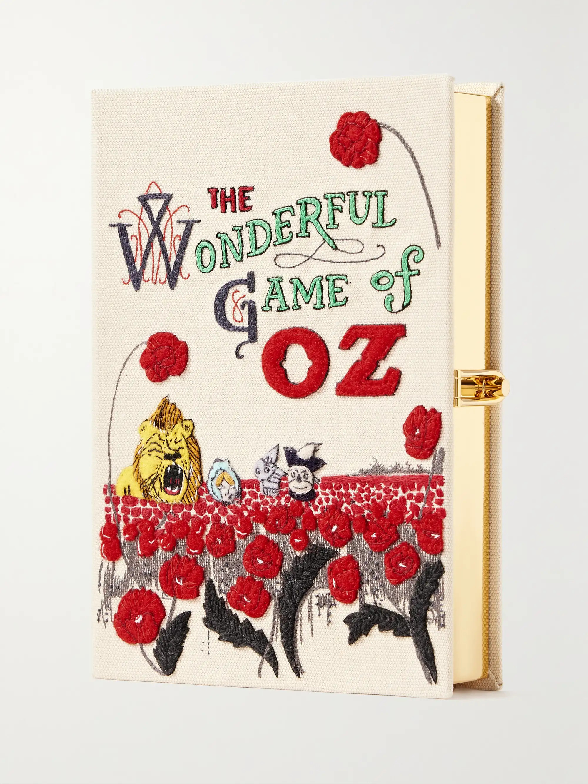 The Wonderful Game of Oz embroidered appliquéd canvas clutch | NET-A-PORTER (UK & EU)