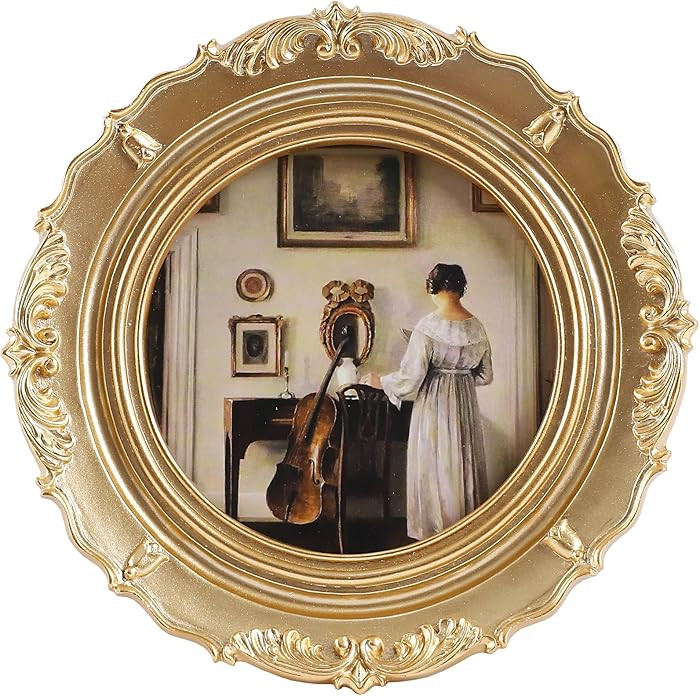 Small Vintage Picture Frames 4x4 Ornate Gold Round Antique Picture Frames for Tabletop and Wall M... | Amazon (US)