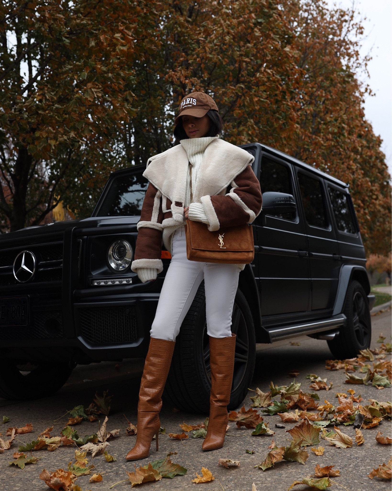 Fall Thanksgiving outfit ideas
Revolve shearling crop jacket wearing an XXS
Anine Bing ivory sweater wearing an XS
White denim
Paris Texas brown boots - linked similar 
YSL Saint Laurent reversible bag


#LTKshoecrush #LTKitbag #LTKSeasonal