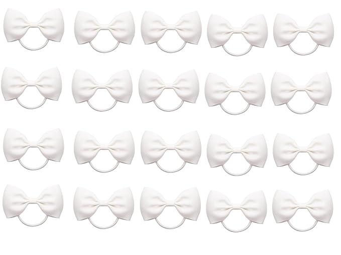 20Pcs Baby Girl Toddlers Hair Bows, Mini Elastic Hair Ties Accessories Bow Ponytail Holder Rubber... | Amazon (US)