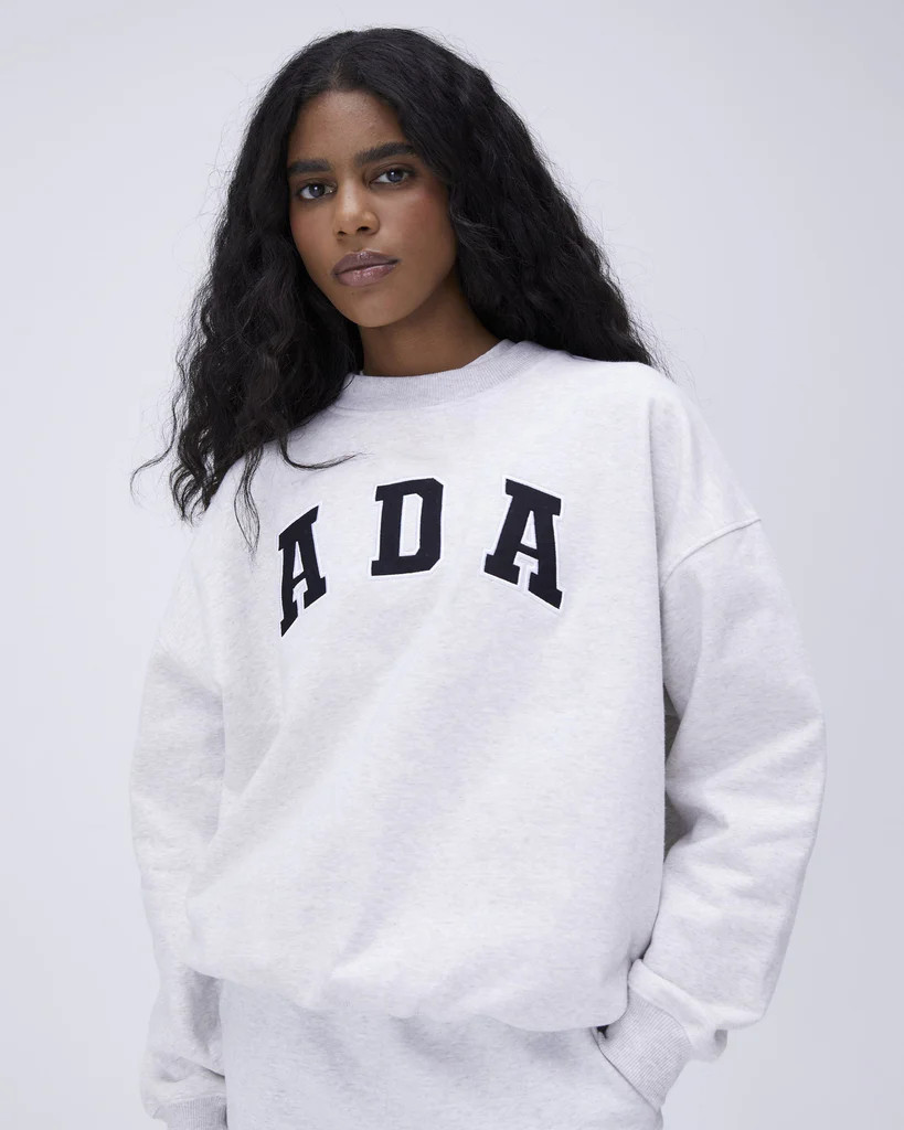 ADA Oversized Sweatshirt - Light Grey Melange | Adanola UK