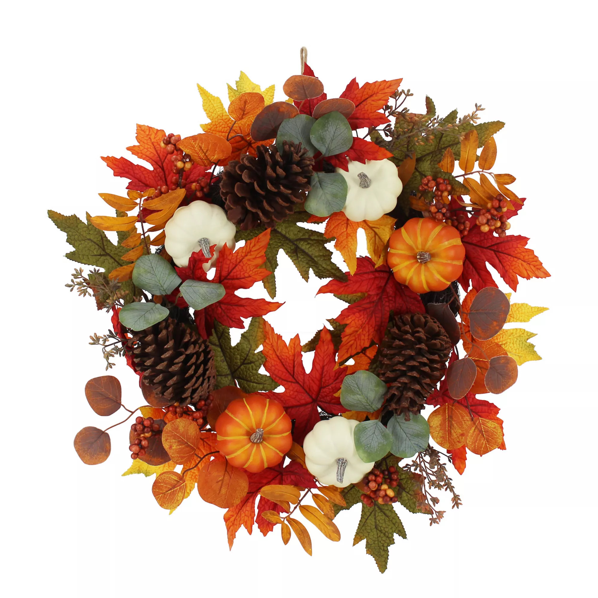 Celebrate Together™ Fall Pumpkin and Leaves Artificial Wreath | Kohl's