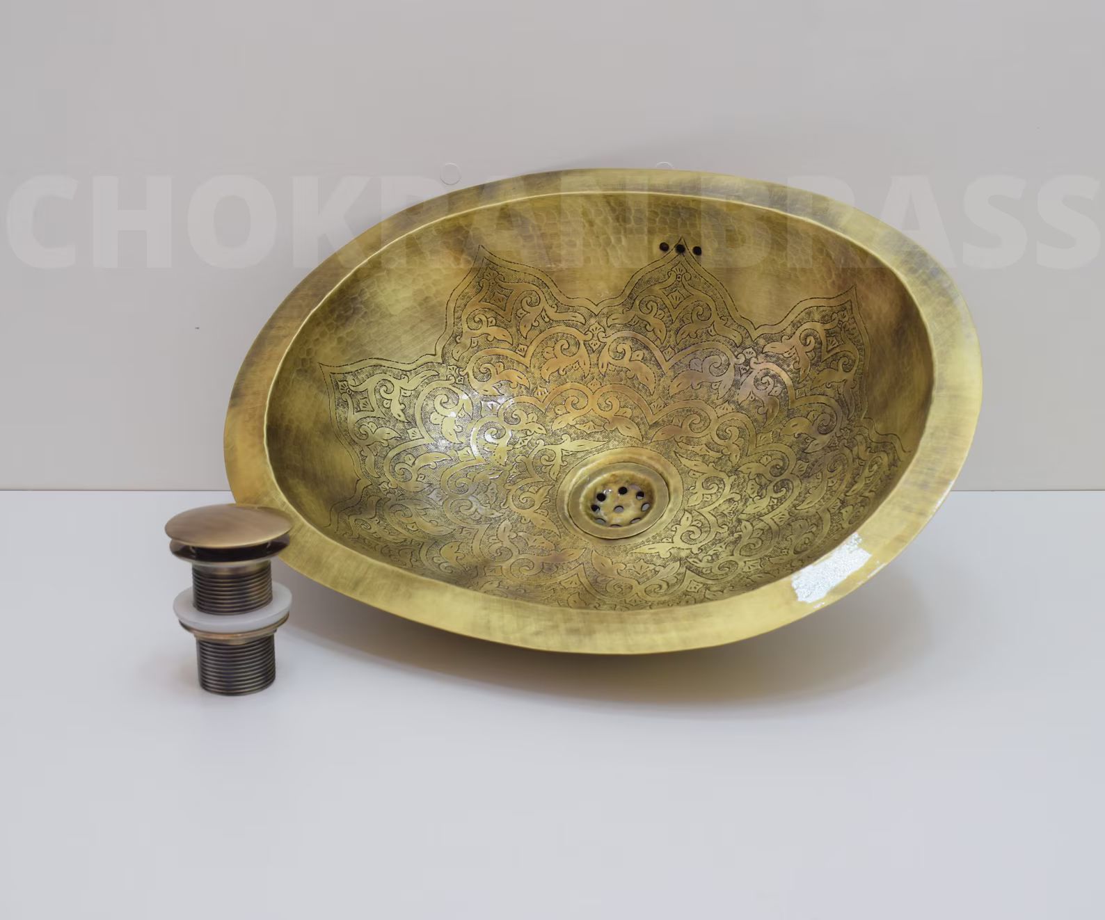 Moroccan Bathroom Sink Created With Solid Brass Undermount Oval Brass Bathroom Sink Drop in Bronz... | Etsy (US)