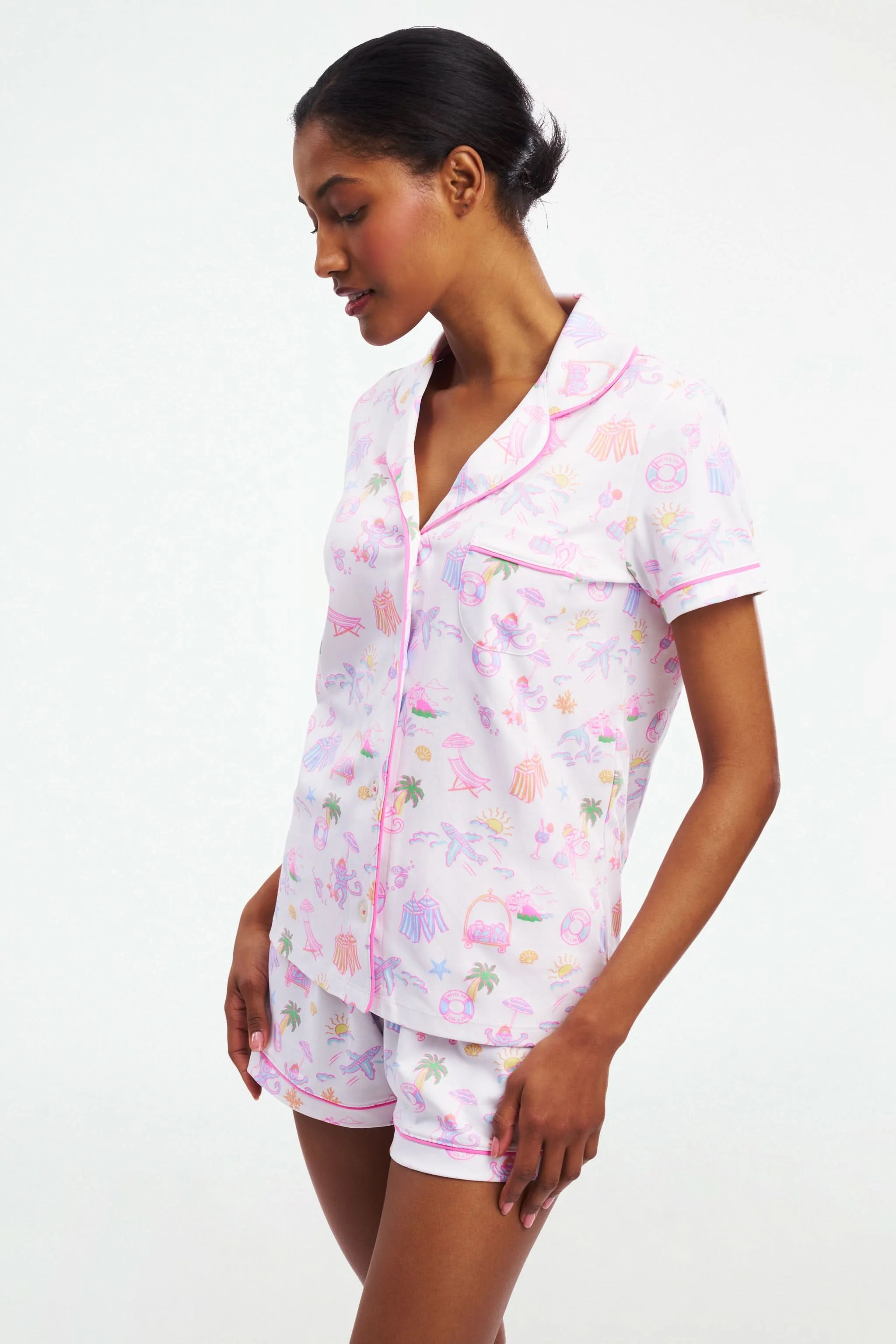 Palm Dreams Polo Pajamas | Roller Rabbit x Stoney Clover Lane | Roller Rabbit