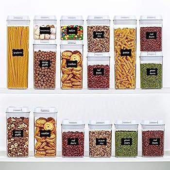 Airtight Food Storage Containers, Vtopmart 7 Pieces BPA Free Plastic Cereal Containers with Easy ... | Amazon (US)