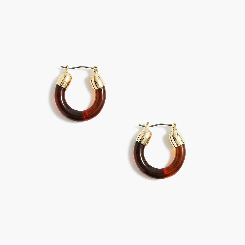 Small tortoise hoop earrings | J.Crew Factory