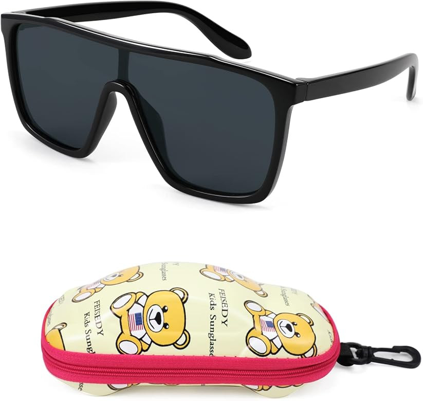 FEISEDY Kids Sunglasses for Girls Fashion Cute Boys Teenagers Glasses One Piece UV400 B2812 | Amazon (US)