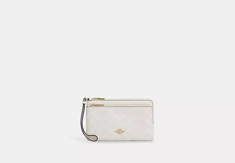 Double Zip Wallet In Signature Canvas | Coach Outlet CA