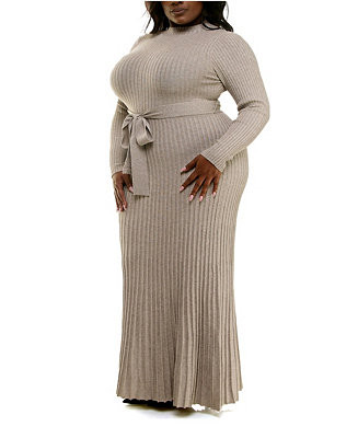 Taylor Plus Size Pleated Bodycon Sweater Dress - Macy's | Macy's