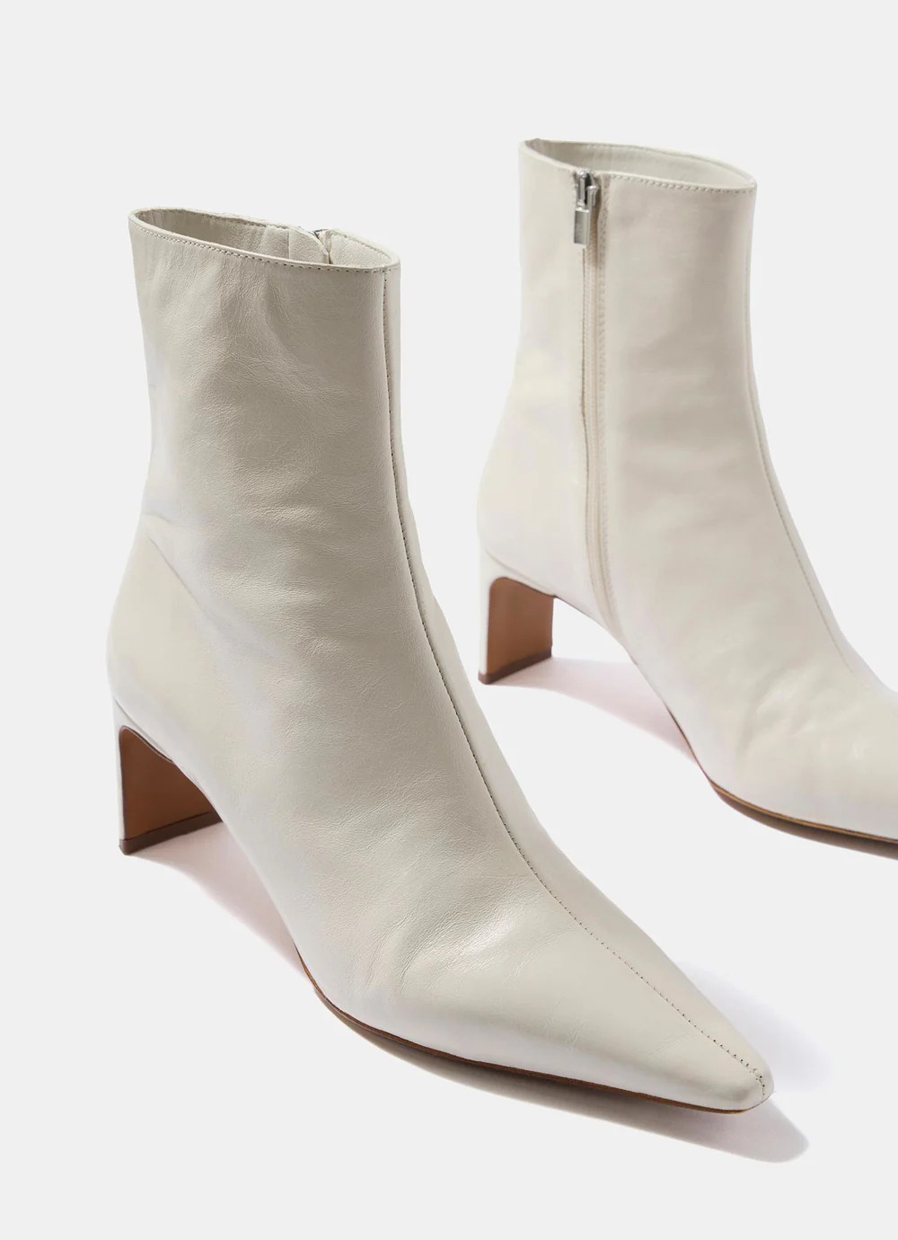 Macy White Leather Ankle Boots | Mint Velvet