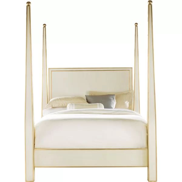 Abstract Solid Wood Low Profile Four Poster Bed | Wayfair North America