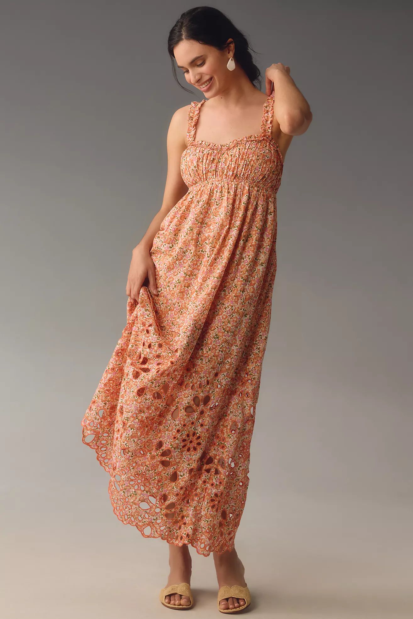 By Anthropologie Sweetheart Babydoll Maxi Dress | Anthropologie (US)