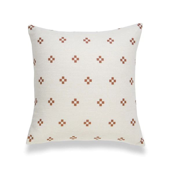 Modern Boho Pillow Cover, Rust, Ethnical Dots, 18" x18" | Hofdeco