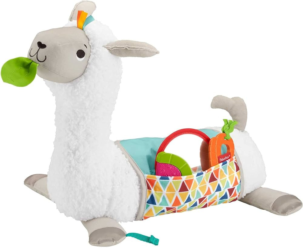 Fisher-Price Baby Plush Baby Wedge Grow-With-Me Tummy Time Llama With 3 Take-Along Toys For Senso... | Amazon (US)
