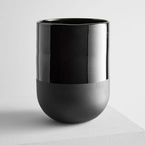 Two-Toned Black Glass Candles - Cedarwood Moss | West Elm (US)