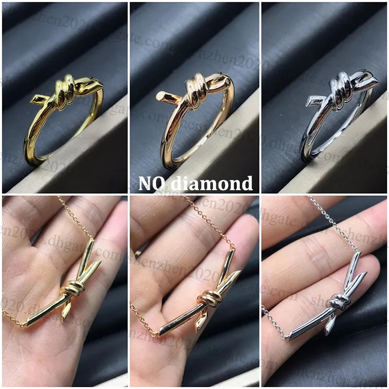 DUPE Ti Ffa Ny Womens Knot Band Rings Necklace With Diamond/ No Diamond With Gift Box From Shenzh... | DHGate