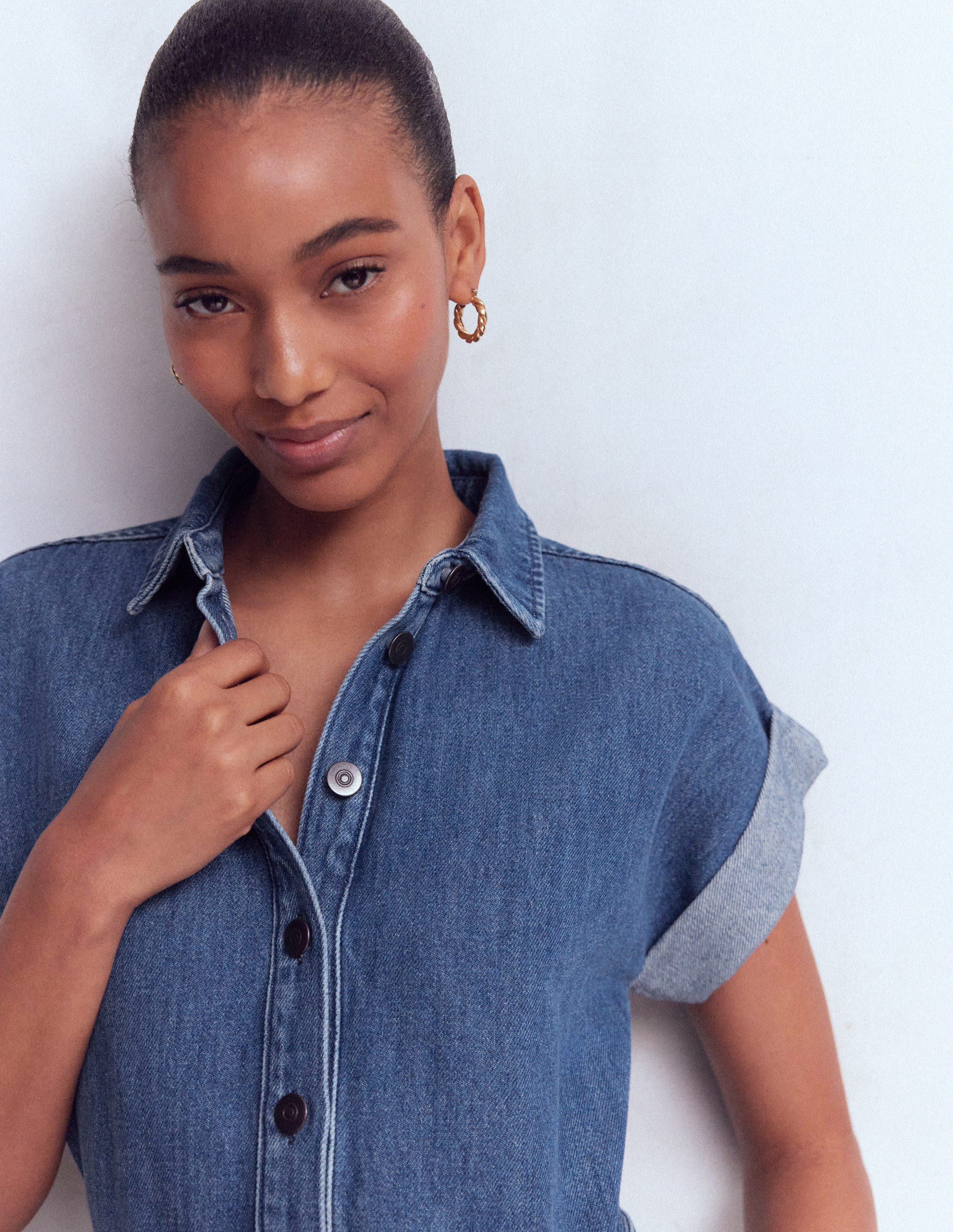 Kay Denim Playsuit-Denim | Boden UK