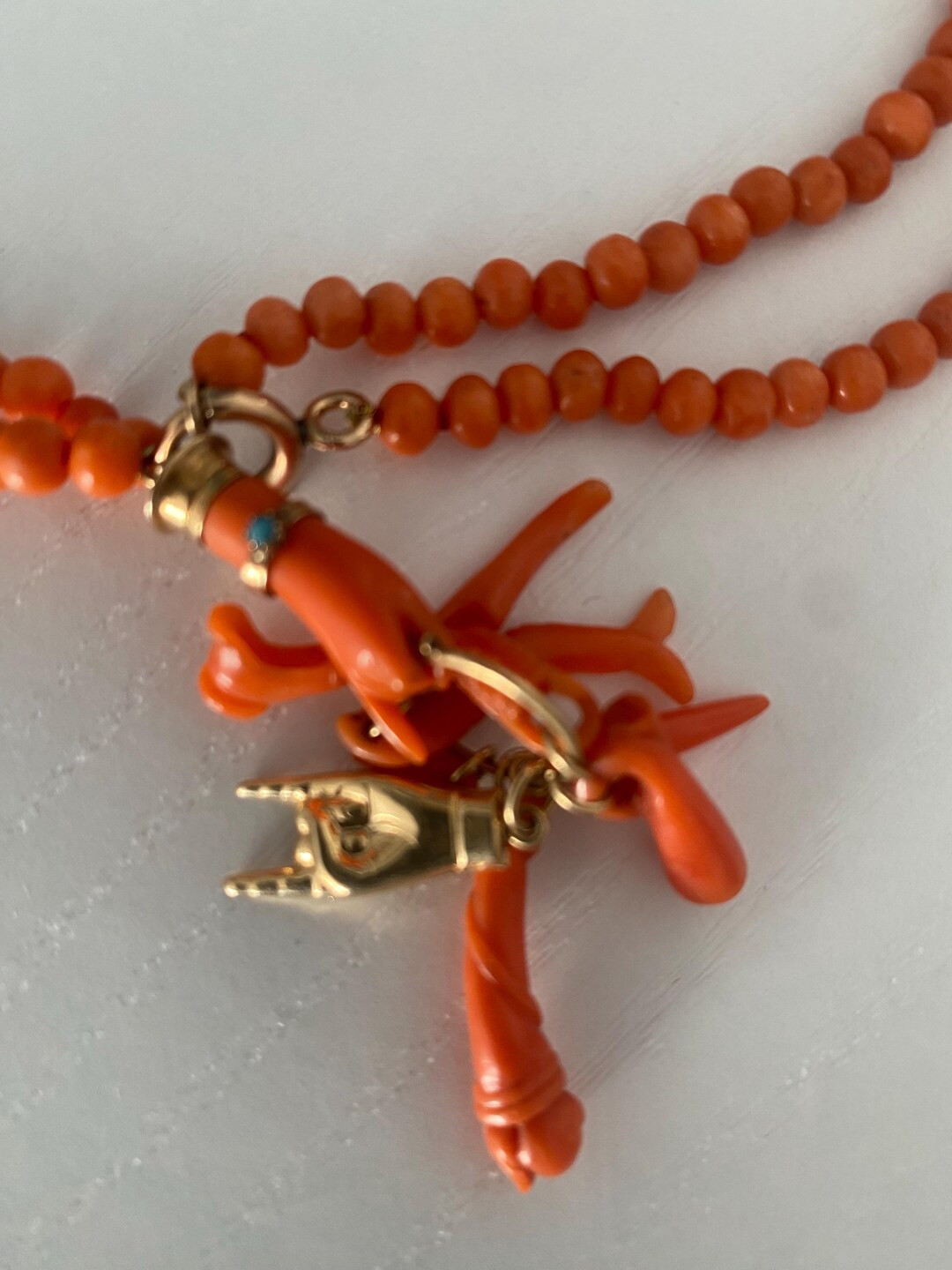 Gold and Coral Necklace - Etsy | Etsy (US)