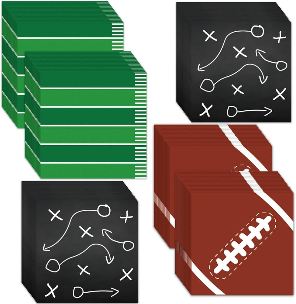 Qyeahkj 120pcs Football Paper Napkins Supplies Disposable Football Birthday Napkins Set Decoratio... | Amazon (US)