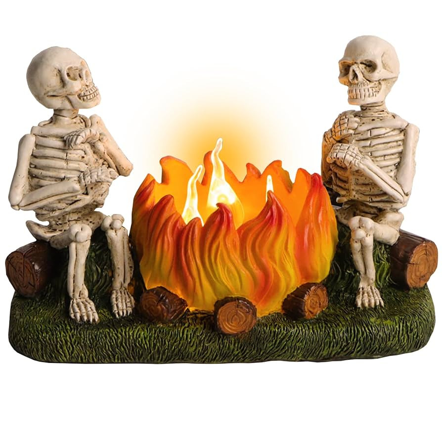 Halloween Decor,Ghost Campfire Night Light,Flickering Campfire Flame,Funny Halloween Skeleton Ind... | Amazon (US)