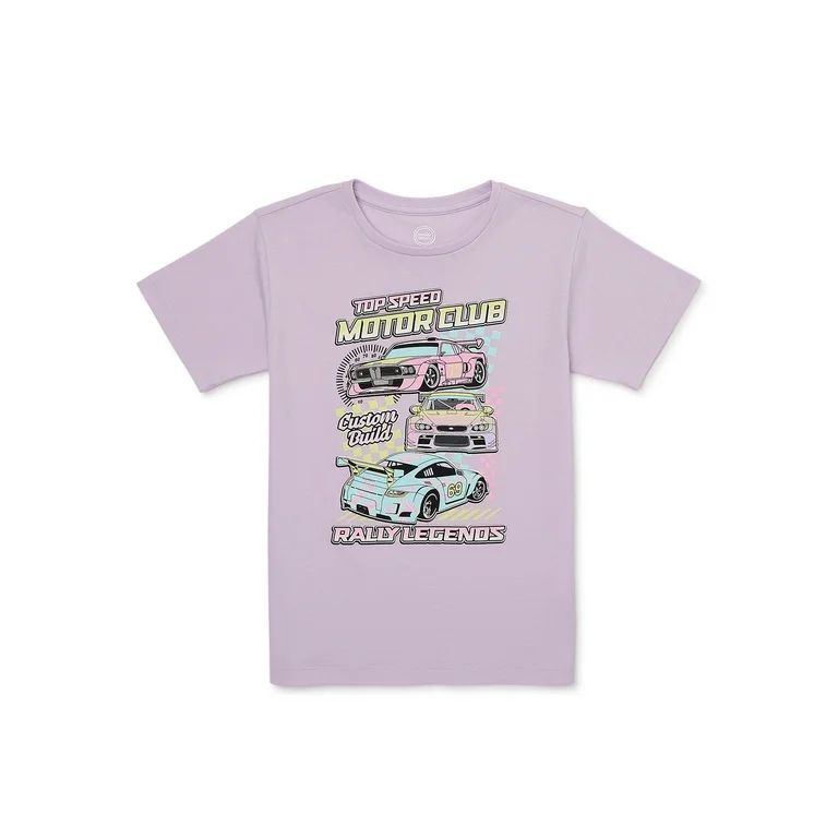 Wonder Nation Girls Boyfriend, Short Sleeve, Graphic T-Shirt, Sizes 4-18 - Walmart.com | Walmart (US)