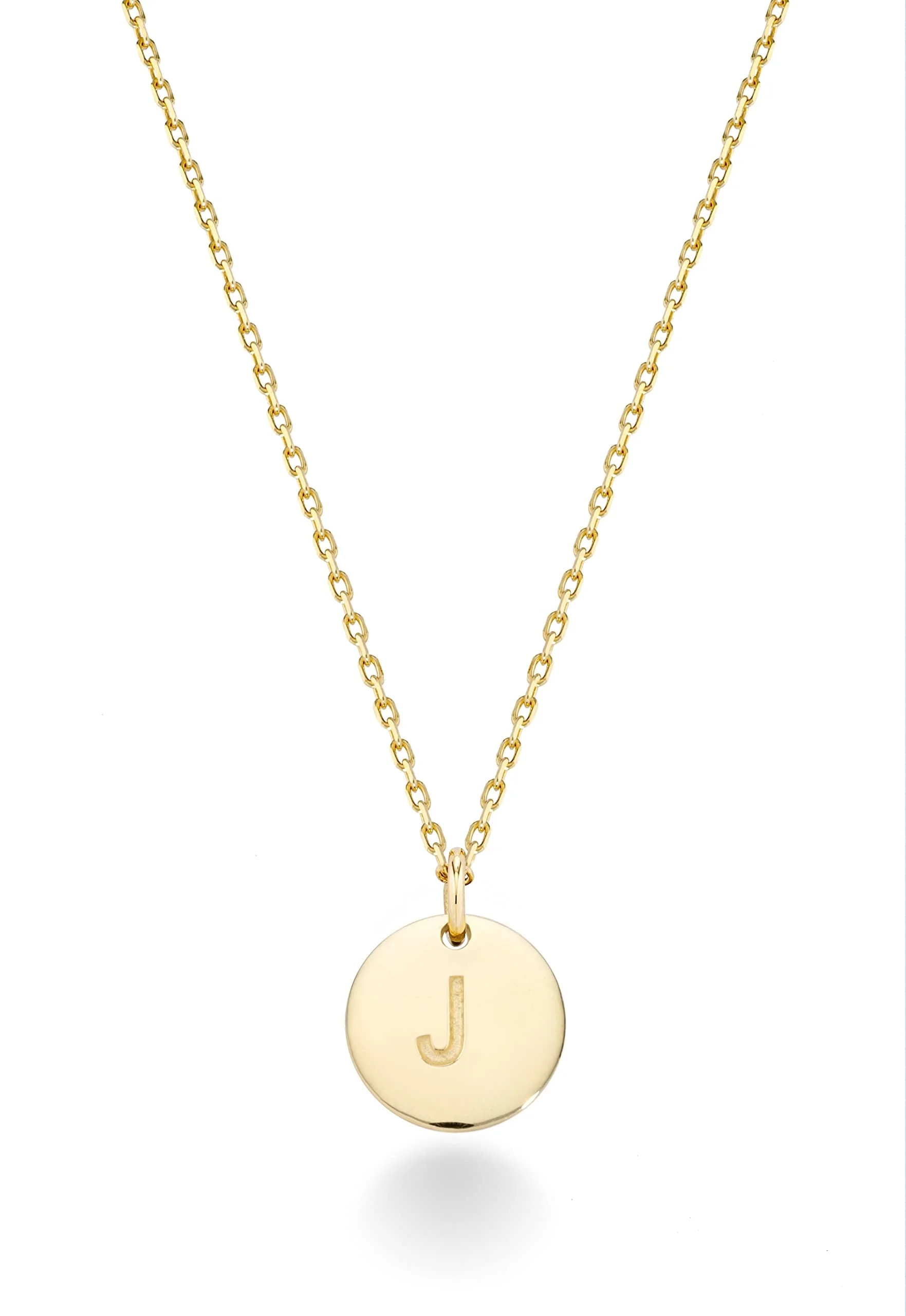 Miabella 925 Sterling Silver or 18K Yellow Gold Over Silver Round Initial Pendant Necklace for Wo... | Walmart (US)