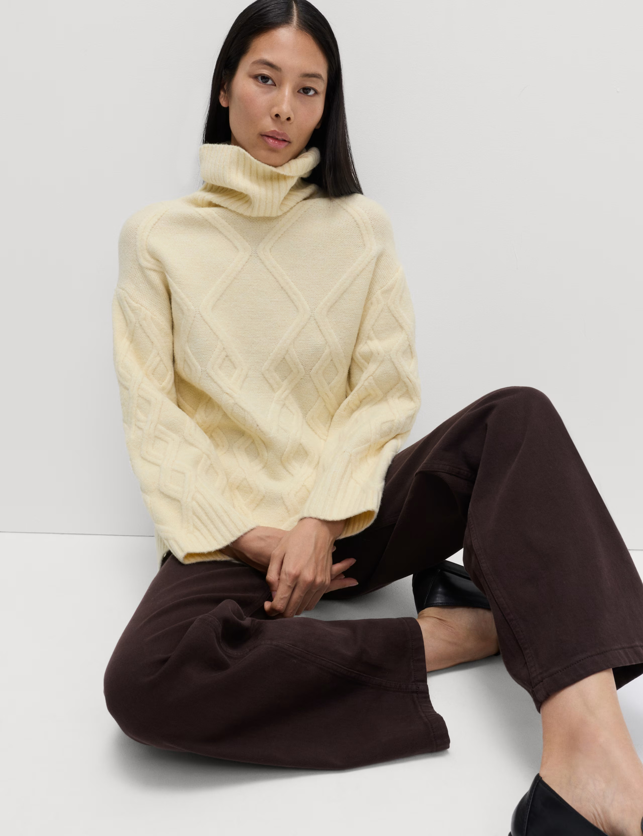 Cable Knit Longline Jumper with Wool | Marks & Spencer (UK)